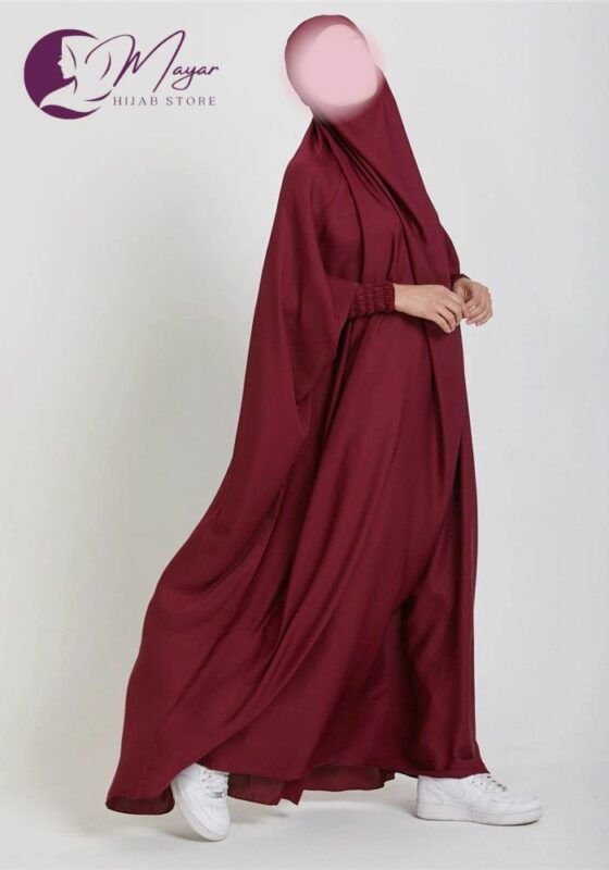 Abaya femme à Capuche une pièce Ferdaws longue jilbab femme robe hijab moderne 3