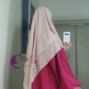 Hijab-Isdel -Khimar-femme-deux-couches Mayar Beige rosé