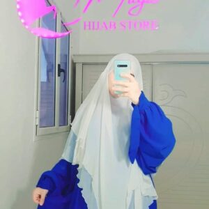 Hijab-Isdel -Khimar-femme-deux-couches Mayar Blanc sale