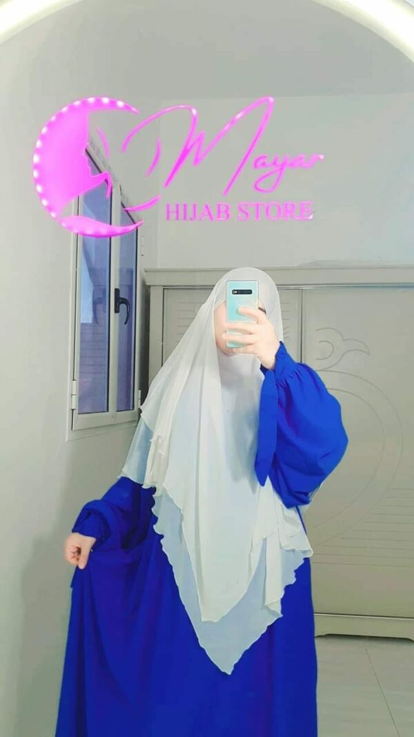 Hijab-Isdel -Khimar-femme-deux-couches Mayar Blanc sale