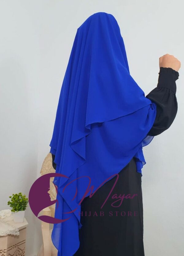 Hijab-Isdel -Khimar-femme-deux-couches Mayar Bleu roi