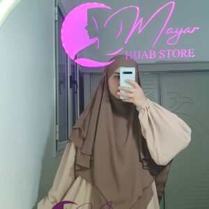 Hijab-Isdel -Khimar-femme-deux-couches Mayar Caramel