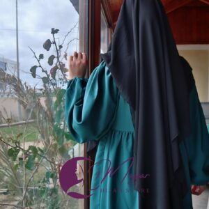 Hijab-Isdel -Khimar-femme-deux-couches Mayar Noir