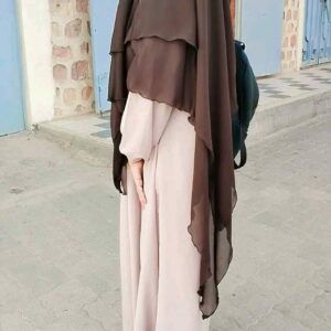 Hijab-Isdel -Khimar-femme-deux-couches Mayar Noir