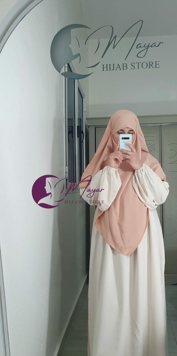 Hijab-Isdel-Khimar-femme-deux-couches-Mayar-Rose-Nude