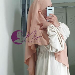 Hijab-Isdel-Khimar-femme-deux-couches-Mayar-Rose-Nude