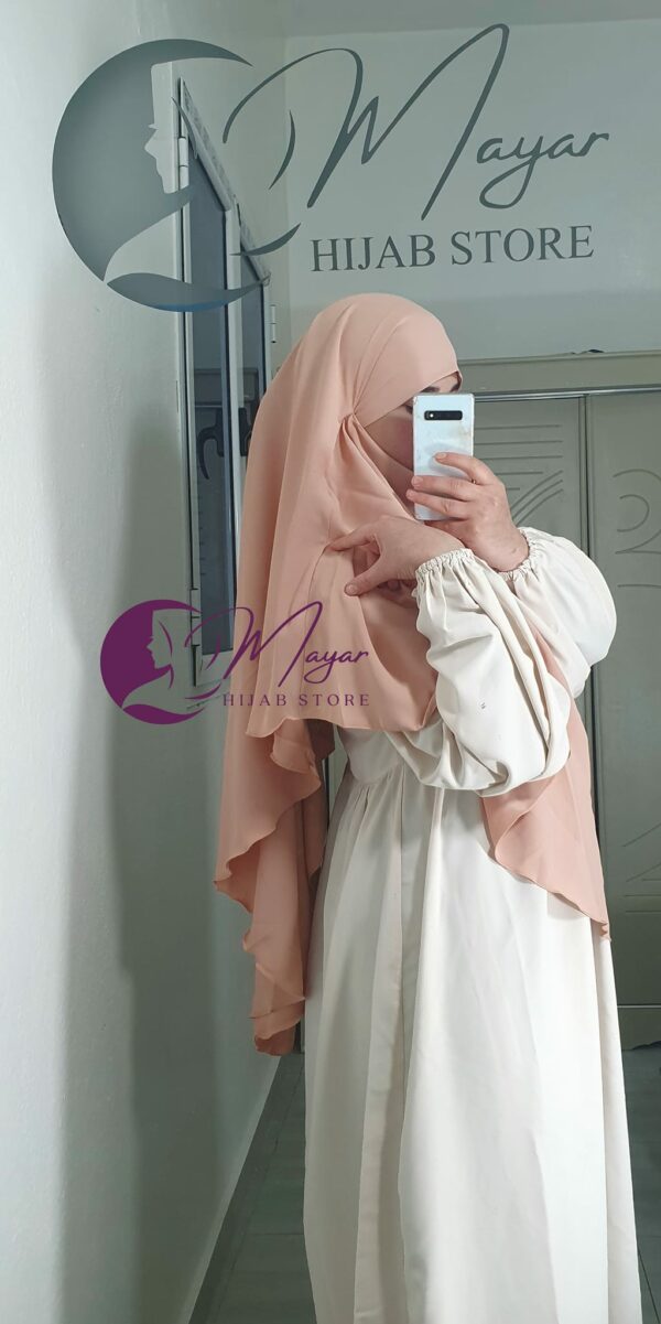 Hijab-Isdel-Khimar-femme-deux-couches-Mayar-Rose-Nude