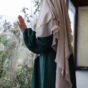 Abaya femme Kmar -longue jilbab femme robe hijab moderne - Vert bouteille