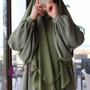 Jilbab Zahra Vert militaire - mayar hijab store