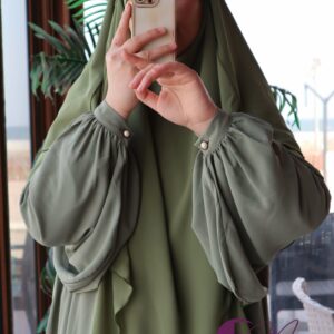 Jilbab Zahra Vert militaire - mayar hijab store