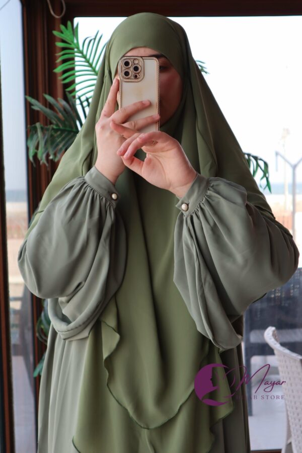 Jilbab Zahra Vert militaire - mayar hijab store