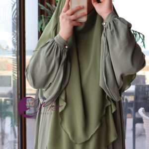 Jilbab Zahra Vert militaire - mayar hijab store