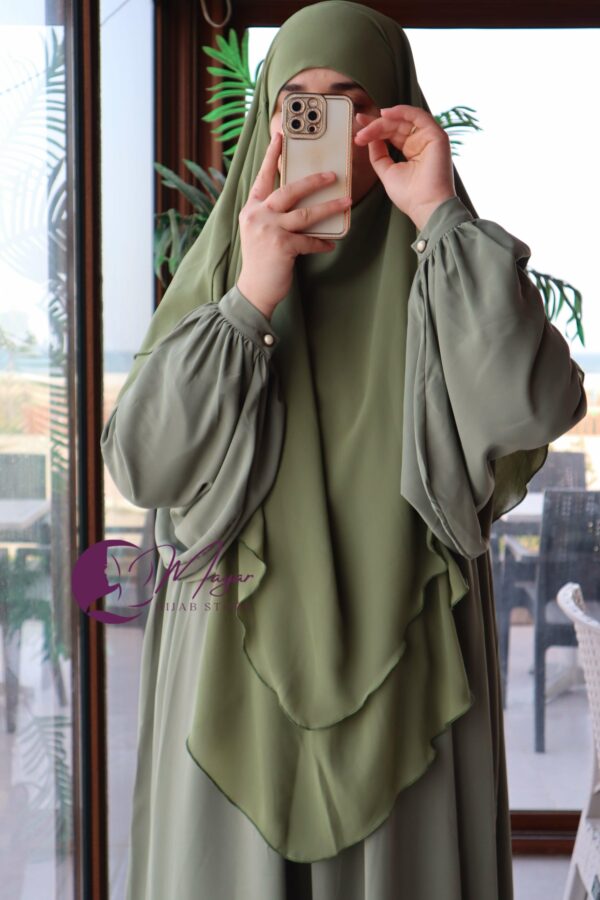 Jilbab Zahra Vert militaire - mayar hijab store