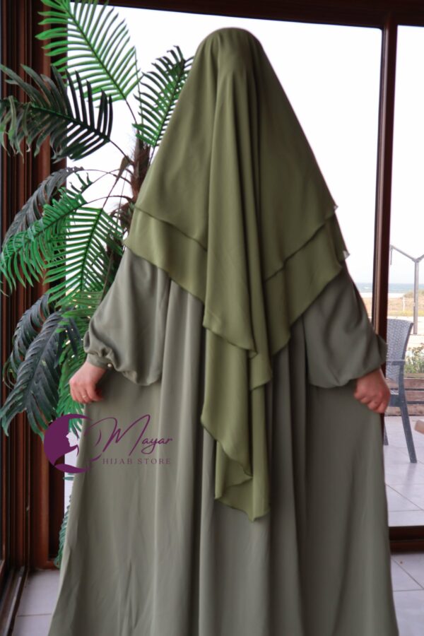 Jilbab Zahra Vert militaire - mayar hijab store