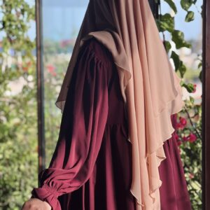 Jilbab femme une pièce "Chams" rouge bordeaux foncé