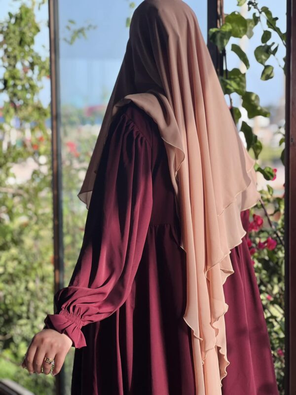 Jilbab femme une pièce "Chams" rouge bordeaux foncé